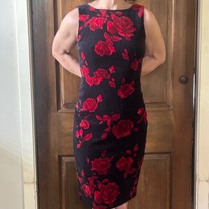 Cocktail dress from Talbots.  Black and red floral design.  Never worn